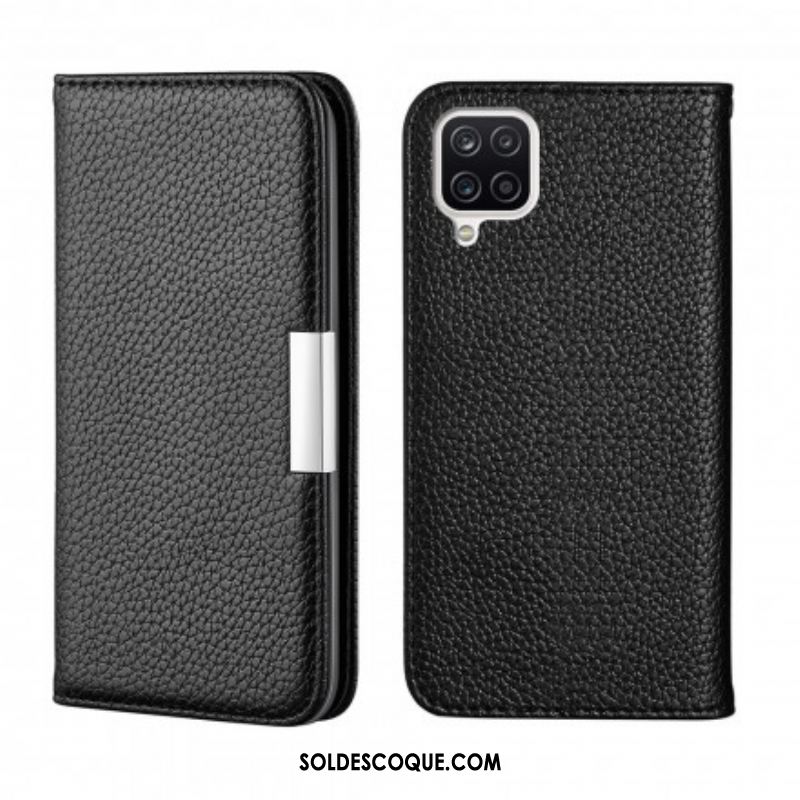 Flip Cover Samsung Galaxy A12 / M12 Simili Cuir Litchi Ultra Chic