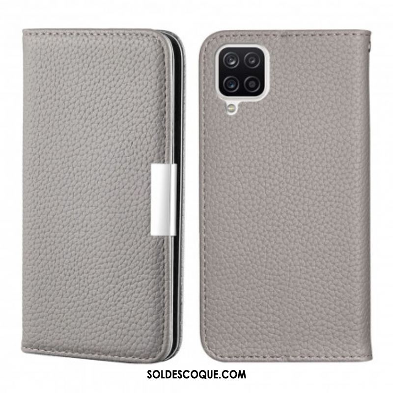 Flip Cover Samsung Galaxy A12 / M12 Simili Cuir Litchi Ultra Chic