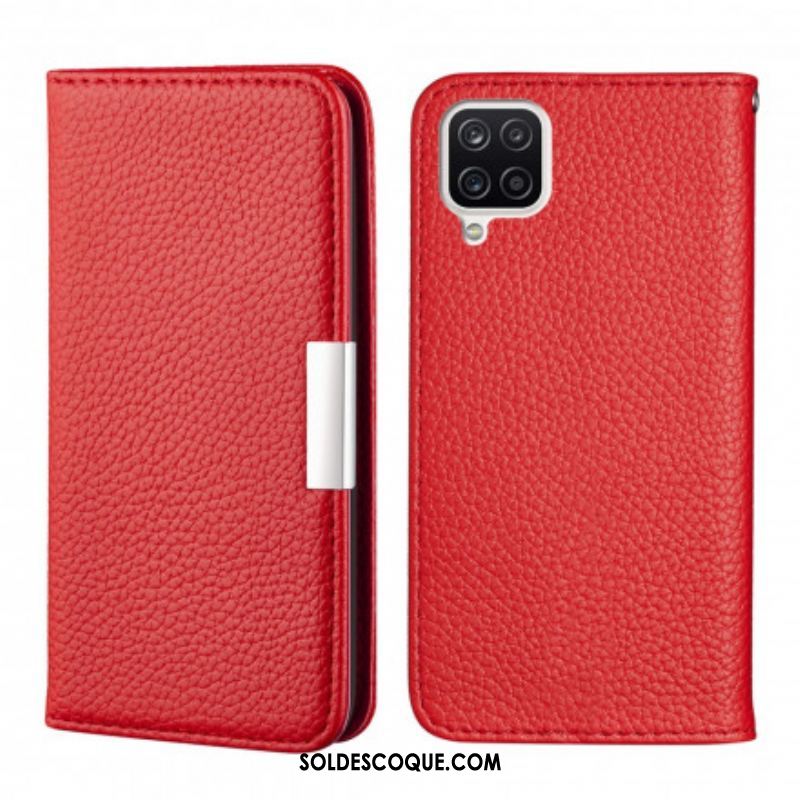 Flip Cover Samsung Galaxy A12 / M12 Simili Cuir Litchi Ultra Chic