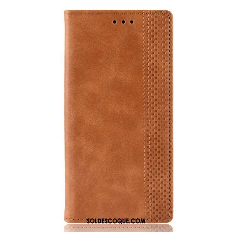 Flip Cover Samsung Galaxy A51 5G Effet Cuir Vintage Stylisé