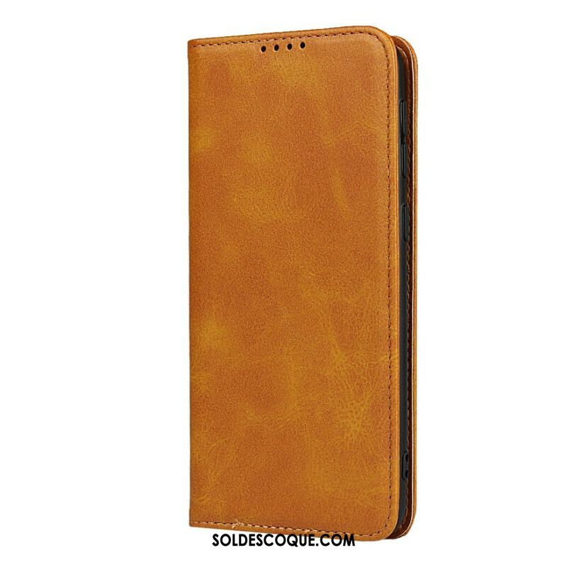 Flip Cover Samsung Galaxy M21 Cuir Fendu Élégance