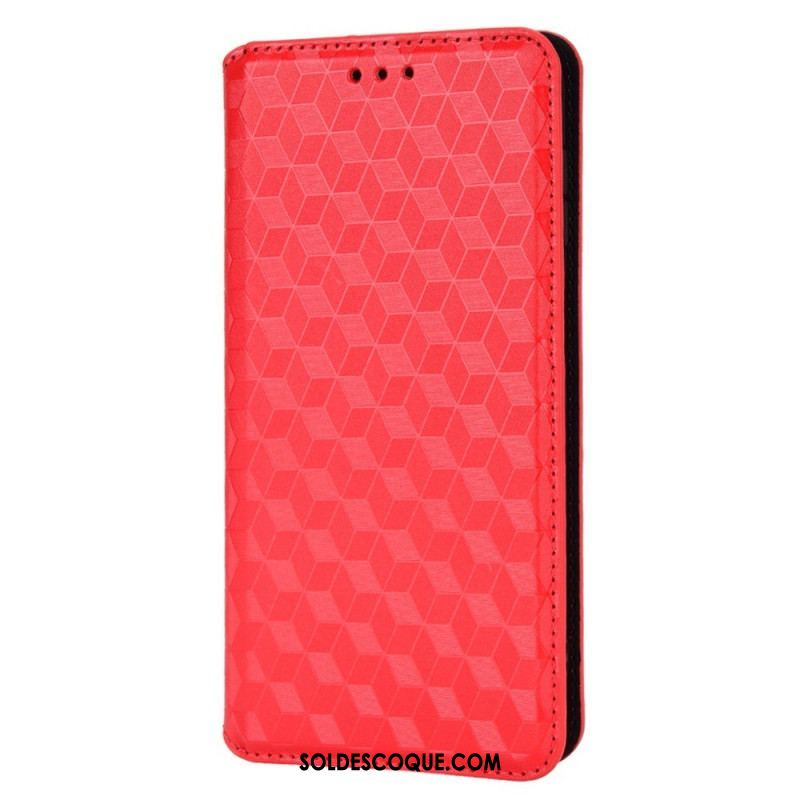 Flip Cover Samsung Galaxy M23 Effet Cuir Cubes 3D