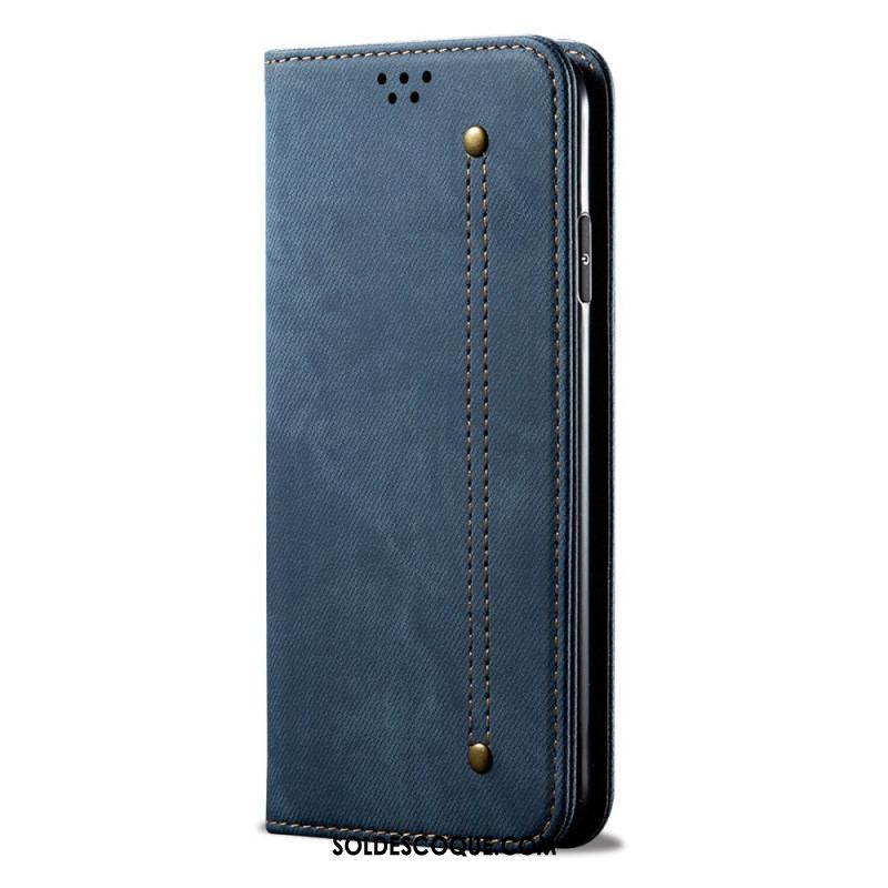 Flip Cover Samsung Galaxy M32 Tissu Jeans