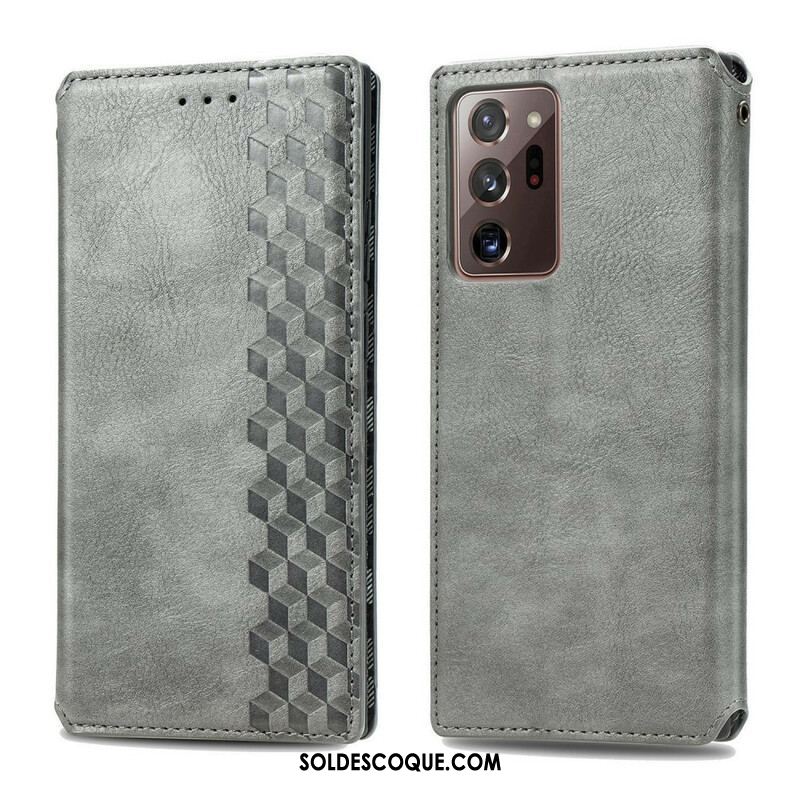 Flip Cover Samsung Galaxy Note 20 Ultra Bande Cuir Effet Diamant