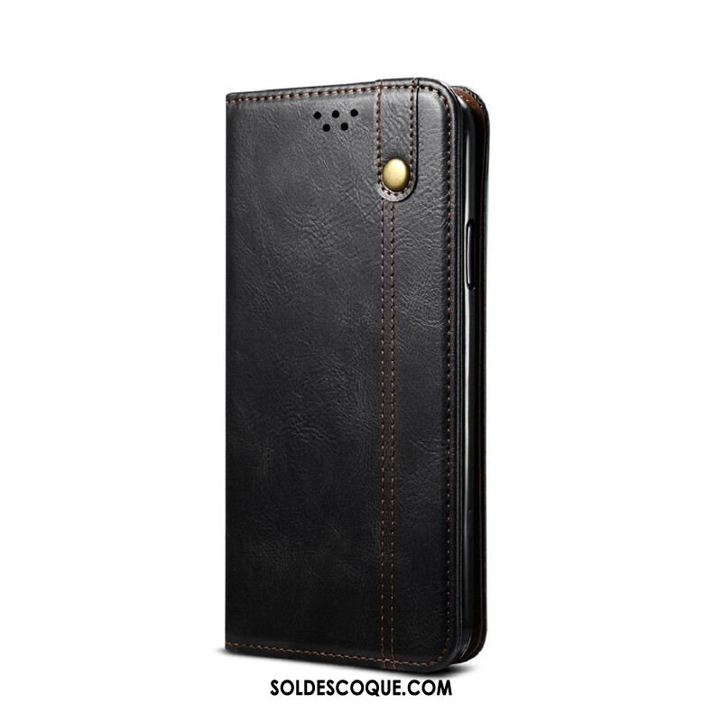 Flip Cover Samsung Galaxy S21 5G Simili Cuir Ciré