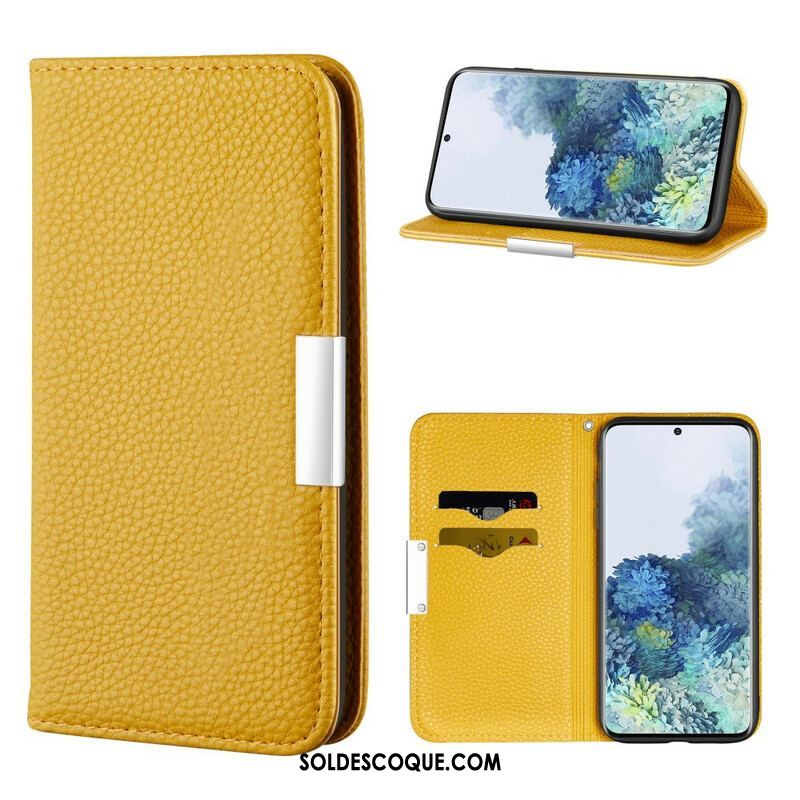 Flip Cover Samsung Galaxy S21 5G Simili Cuir Litchi Ultra Chic