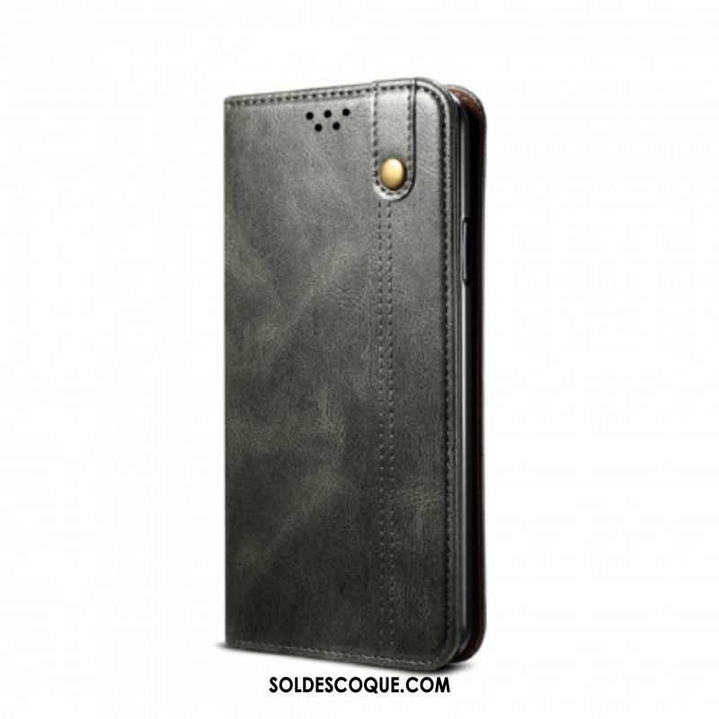 Flip Cover Samsung Galaxy S21 Ultra 5G Simili Cuir Ciré