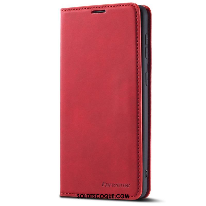 Flip Cover Samsung Galaxy S22 5G Effet Cuir FORWENW