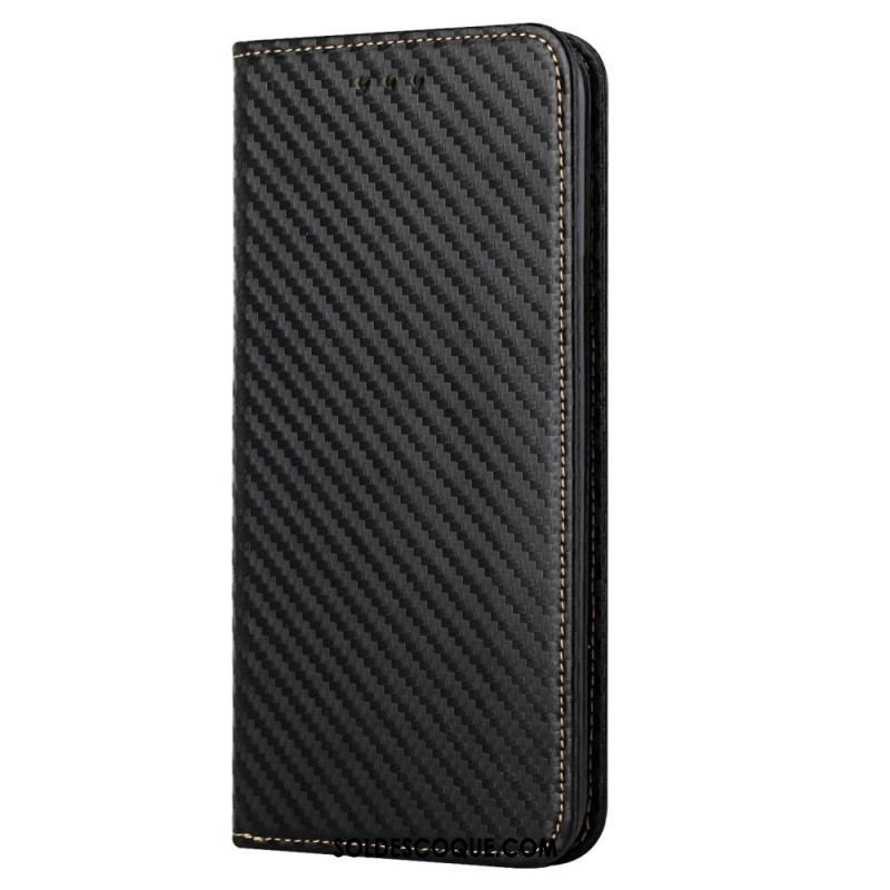 Flip Cover Samsung Galaxy S23 5G Style Fibre Carbone à Lanière