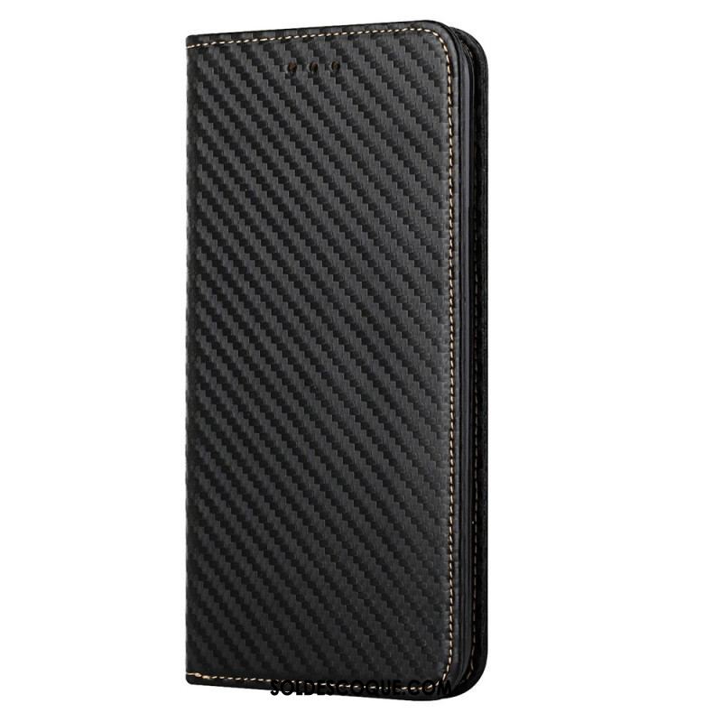 Flip Cover Samsung Galaxy S23 Plus 5G Style Fibre Carbone à Lanière