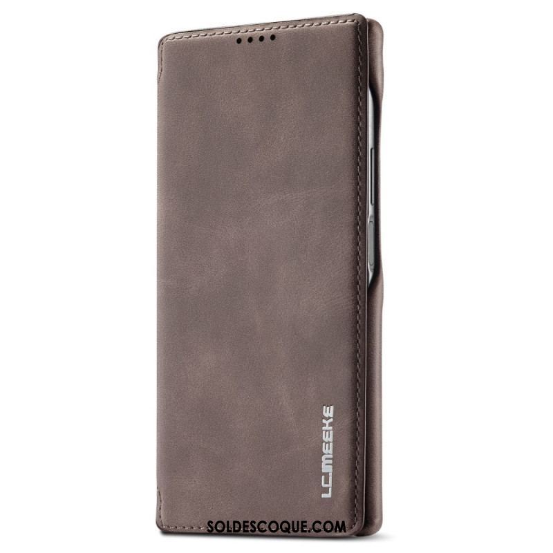 Flip Cover Samsung Galaxy S23 Ultra 5G Effet Cuir LC.IMEEKE Effet Cuir