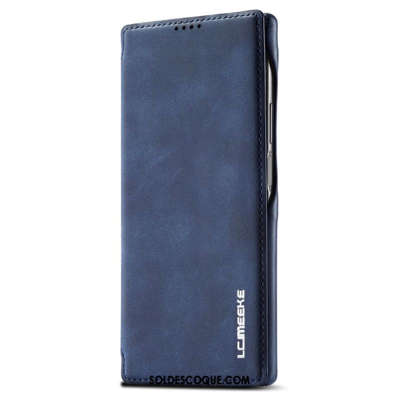 Flip Cover Samsung Galaxy S23 Ultra 5G Effet Cuir LC.IMEEKE Effet Cuir