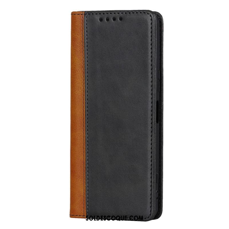 Flip Cover Sony Xperia 5 IV Bicolore Effet Cuir