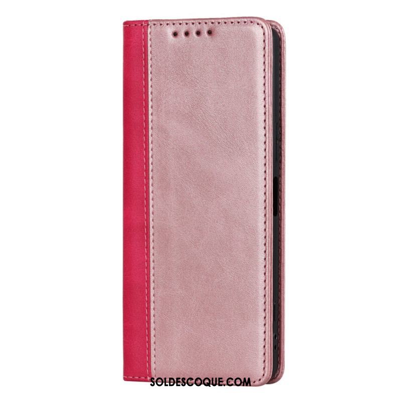 Flip Cover Sony Xperia 5 IV Bicolore Effet Cuir