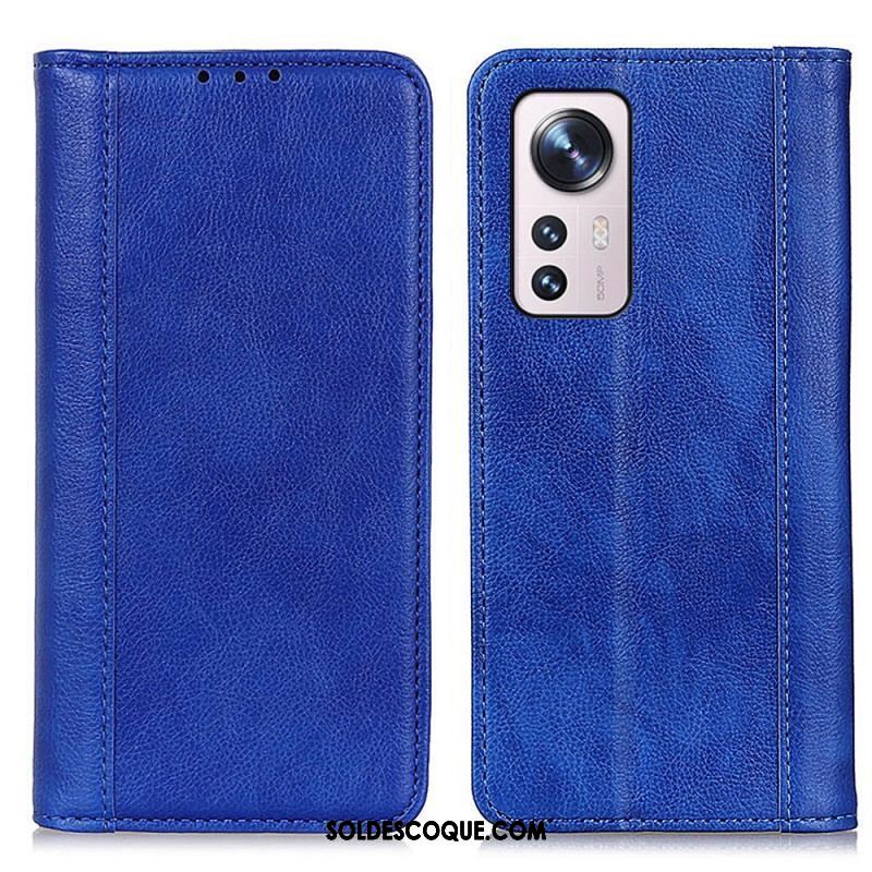 Flip Cover  Xiaomi 12 / 12X Version Coloré Cuir Fendu