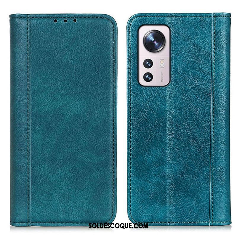 Flip Cover  Xiaomi 12 / 12X Version Coloré Cuir Fendu