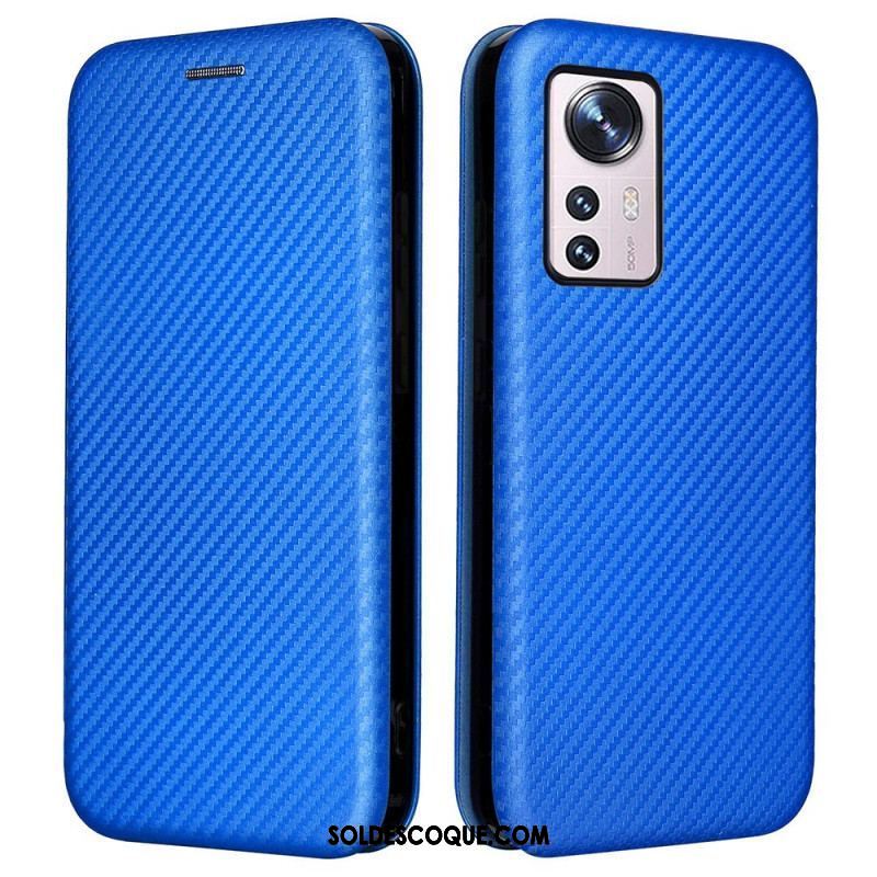 Flip Cover Xiaomi 12 Pro Silicone Carbone Coloré