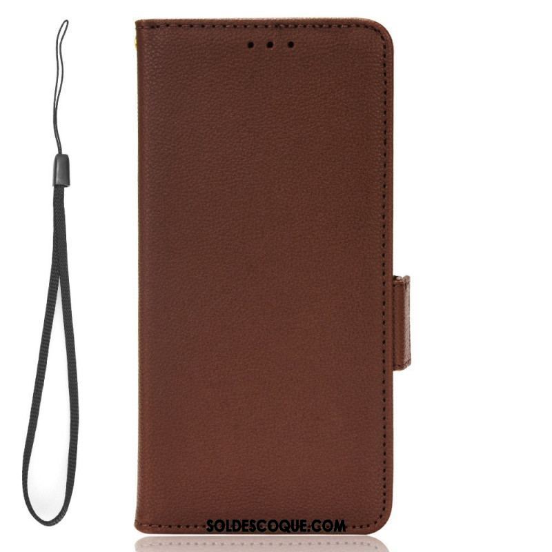 Flip Cover Xiaomi 12T / 12T Pro Effet Cuir avec Lanière