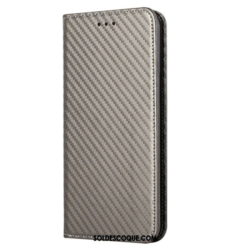 Flip Cover Xiaomi 12T / 12T Pro Fibre Carbone avec Lanière