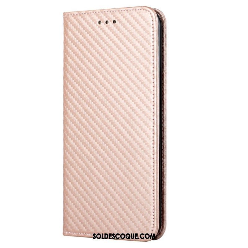 Flip Cover Xiaomi 12T / 12T Pro Fibre Carbone avec Lanière