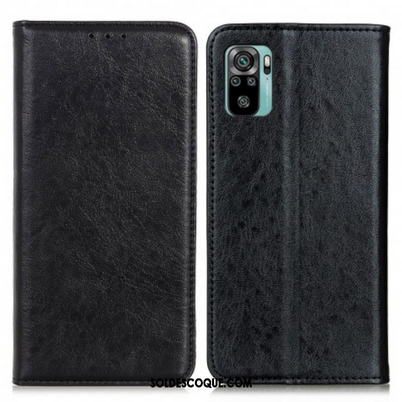 Flip Cover Xiaomi Redmi Note 10/10S/Poco M5s Effet Cuir Texturé