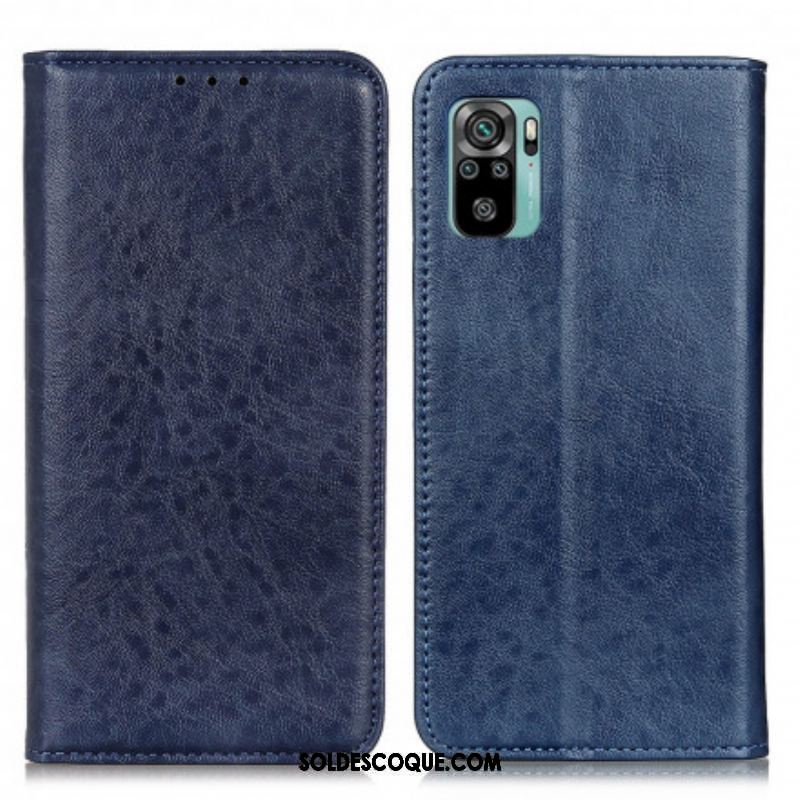 Flip Cover Xiaomi Redmi Note 10/10S/Poco M5s Effet Cuir Texturé