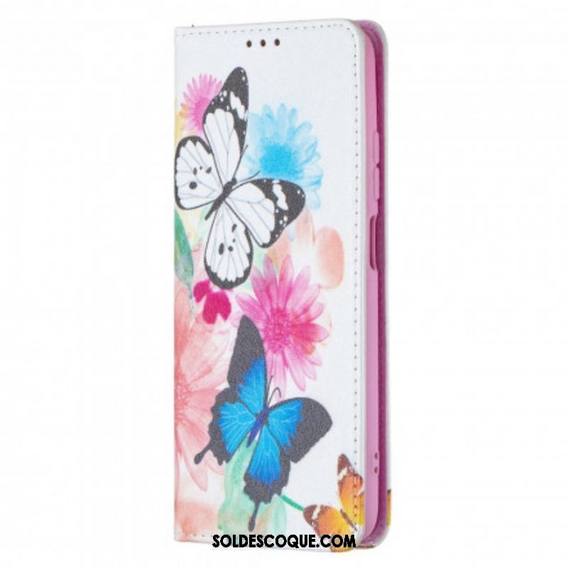 Flip Cover Xiaomi Redmi Note 10/10S/Poco M5s Papillons Colorés