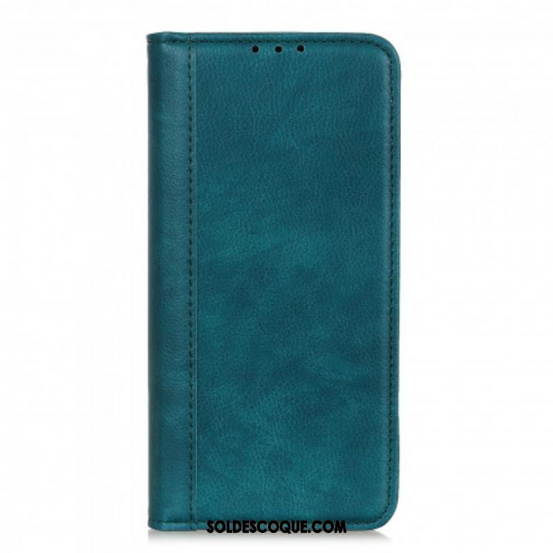 Flip Cover Xiaomi Redmi Note 10/10S/Poco M5s Version Cuir Litchi Fendu