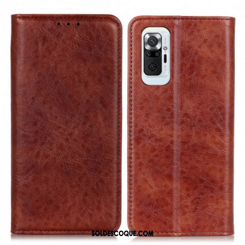 Flip Cover Xiaomi Redmi Note 10 Pro Cuir Fendu Texturé