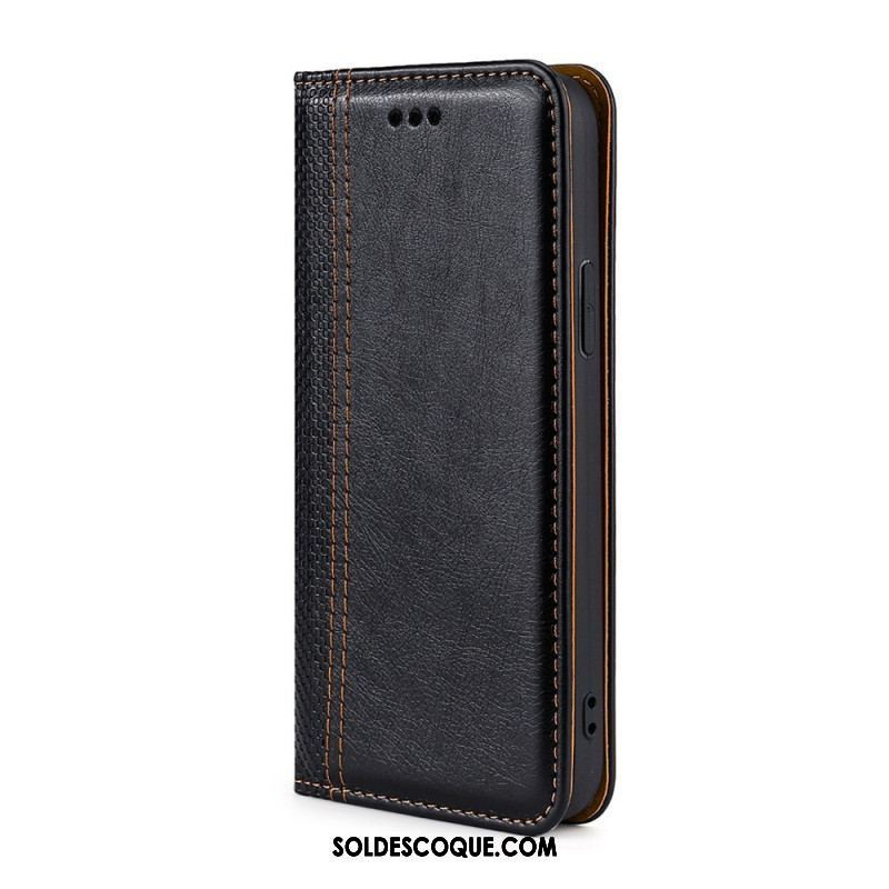 Flip Cover Xiaomi Redmi Note 10 Pro Cuir Litchi Fendu Coutures