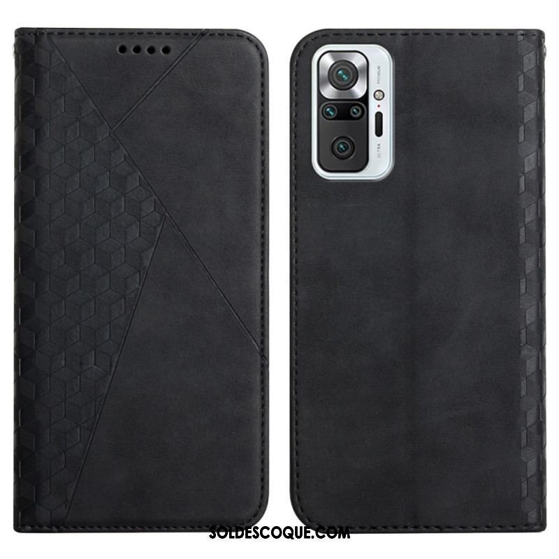 Flip Cover Xiaomi Redmi Note 10 Pro Effet Cuir Géo