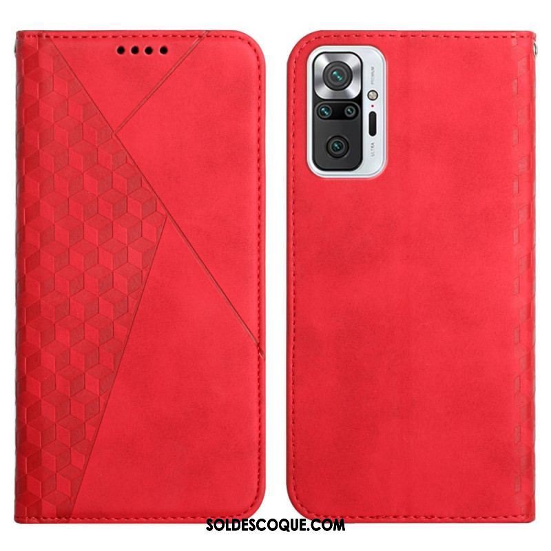 Flip Cover Xiaomi Redmi Note 10 Pro Effet Cuir Géo