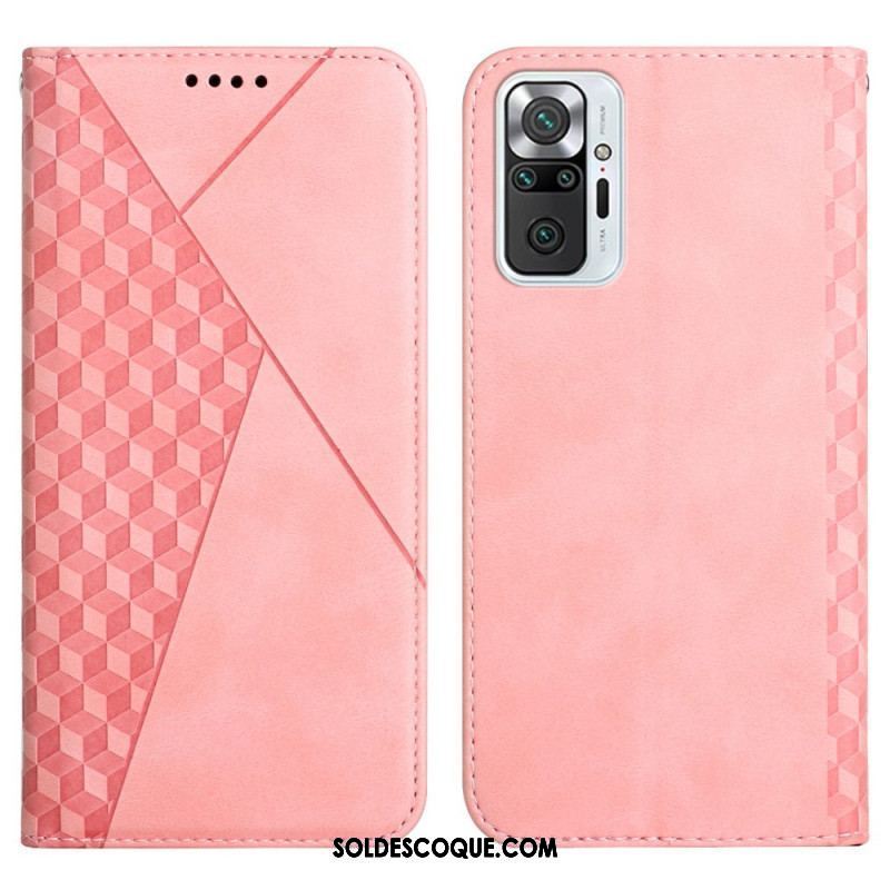 Flip Cover Xiaomi Redmi Note 10 Pro Effet Cuir Géo