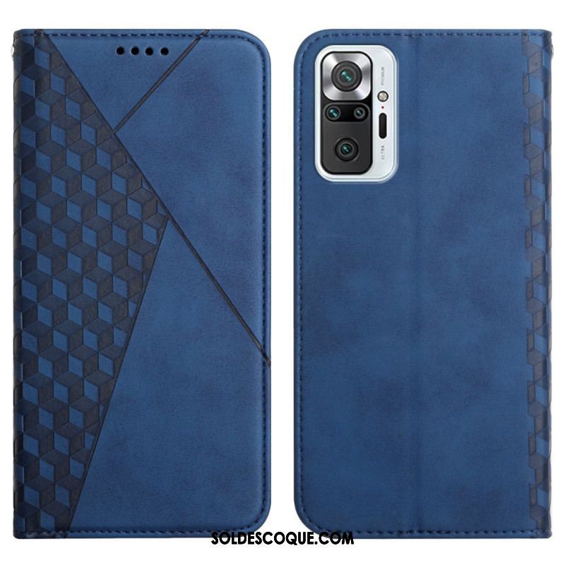 Flip Cover Xiaomi Redmi Note 10 Pro Effet Cuir Géo