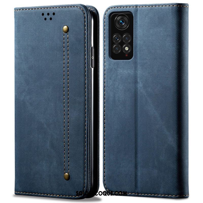 Flip Cover Xiaomi Redmi Note 11 / 11s Tissu Jeans