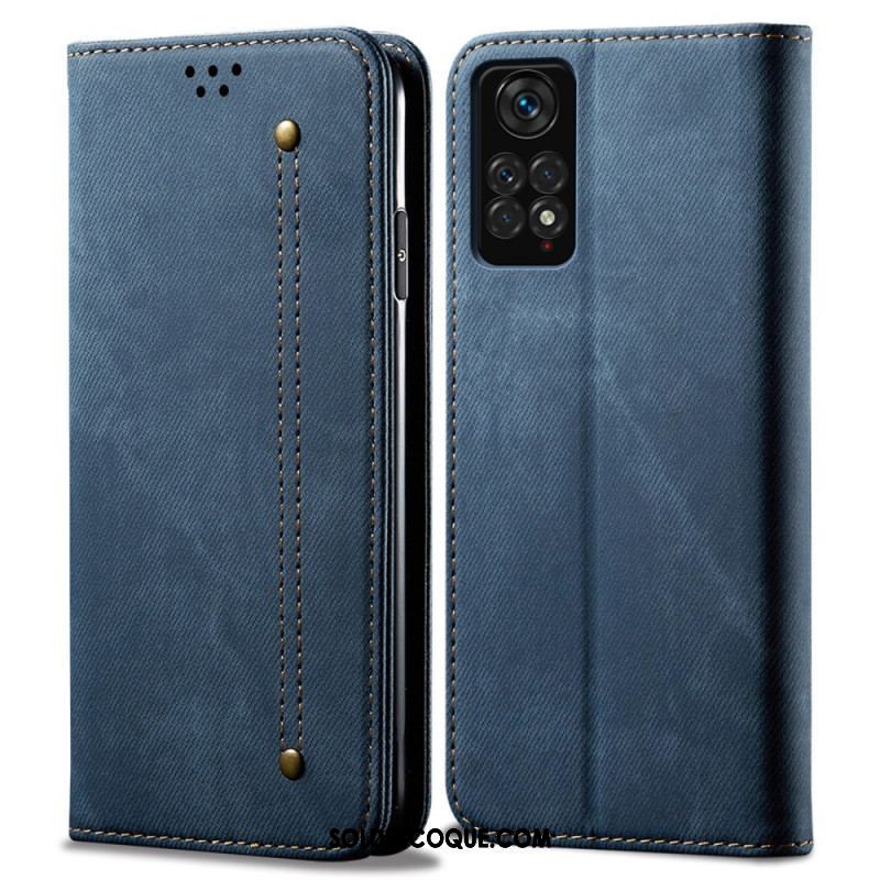 Flip Cover Xiaomi Redmi Note 11 Pro / Note 11 Pro 5G Tissu Jeans