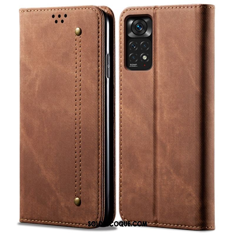 Flip Cover Xiaomi Redmi Note 11 Pro / Note 11 Pro 5G Tissu Jeans