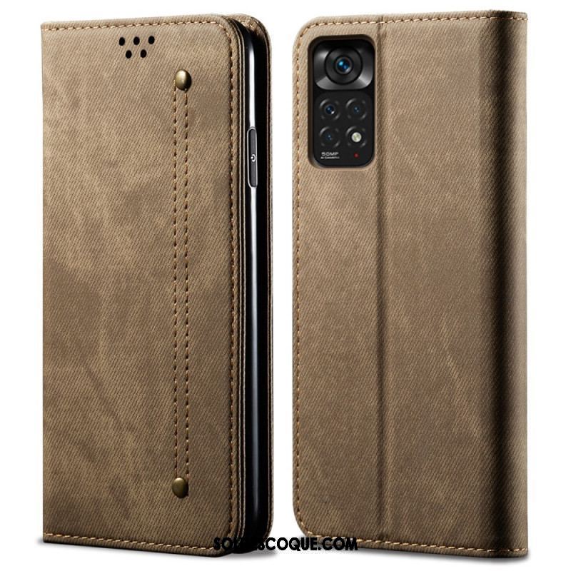 Flip Cover Xiaomi Redmi Note 11 Pro / Note 11 Pro 5G Tissu Jeans