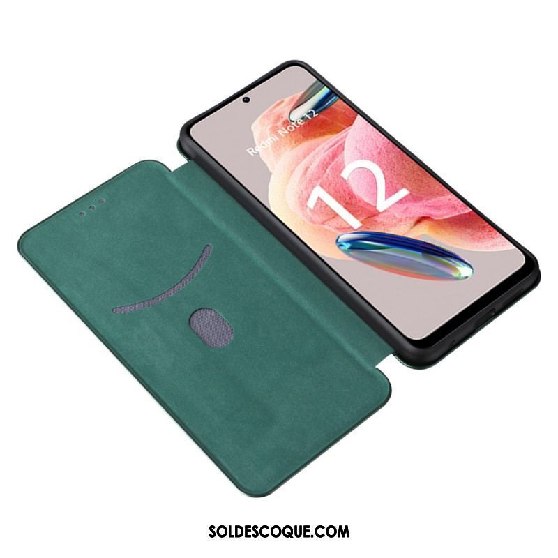 Flip Cover Xiaomi Redmi Note 12 4G Fibre Carbone