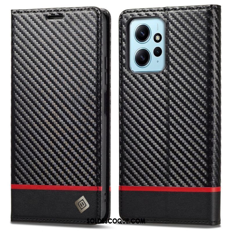 Flip Cover Xiaomi Redmi Note 12 4G Fibre Carbone LC.IMEEKE