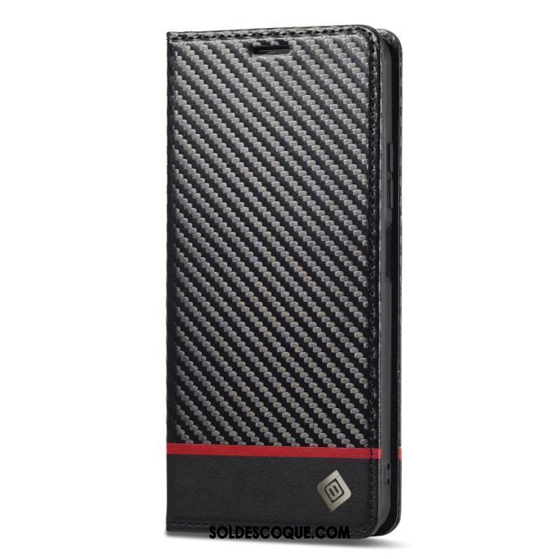 Flip Cover Xiaomi Redmi Note 12/Poco X5 5G Fibre Carbone LC.IMEEKE