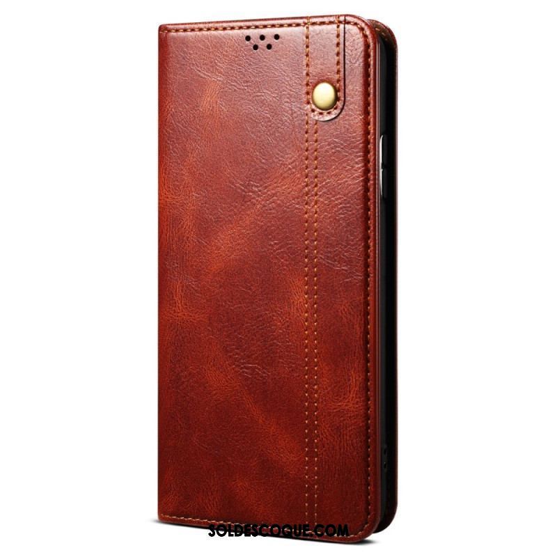 Flip Cover Xiaomi Redmi Note 12/Poco X5 5G Simili Cuir Ciré