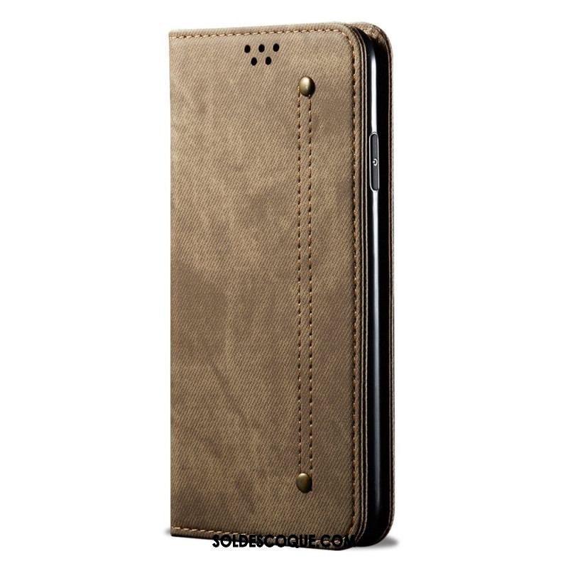 Flip Cover Xiaomi Redmi Note 12 Pro Plus Tissu Jeans