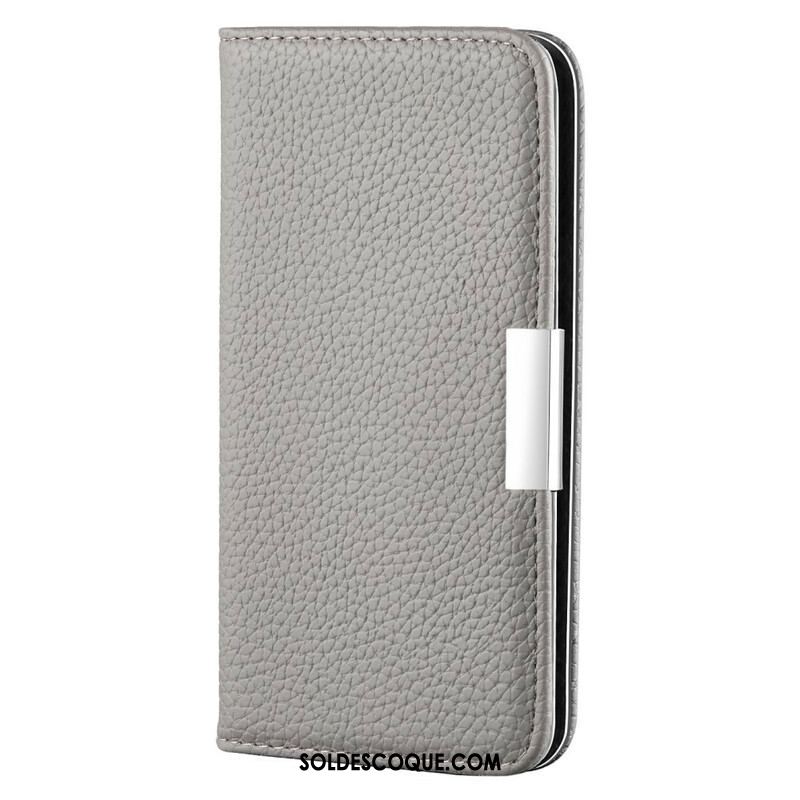 Flip Cover iPhone 13 Mini Simili Cuir Litchi Ultra Chic