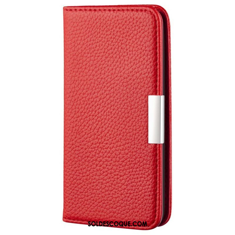 Flip Cover iPhone 13 Mini Simili Cuir Litchi Ultra Chic