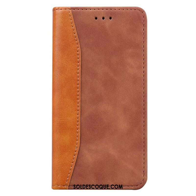 Flip Cover iPhone 13 Pro Effet Cuir Business Bicolore