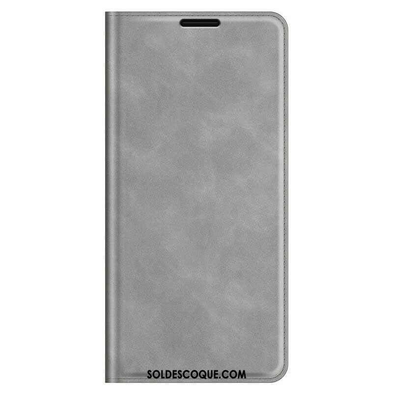 Flip Cover iPhone 13 Pro Max Effet Cuir Douceur Soie