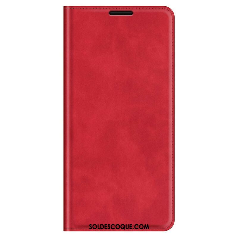 Flip Cover iPhone 13 Pro Max Effet Cuir Douceur Soie