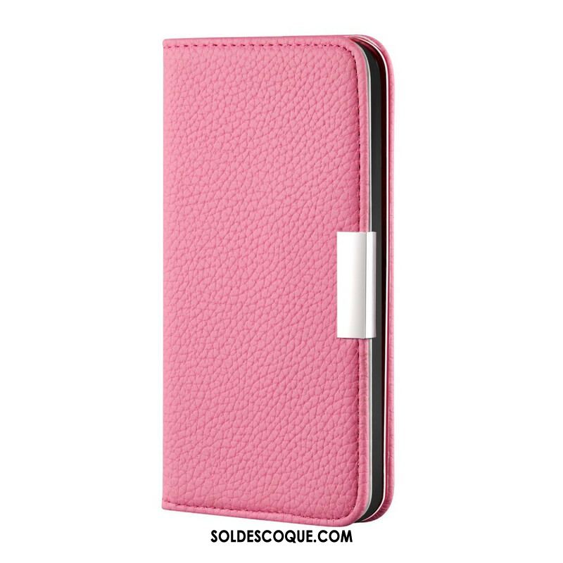 Flip Cover iPhone 13 Pro Max Simili Cuir Litchi Ultra Chic