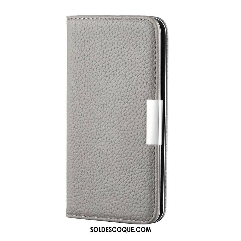 Flip Cover iPhone 13 Pro Simili Cuir Litchi Ultra Chic